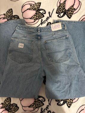 Lee x H&M brand wide-leg baggy jeans